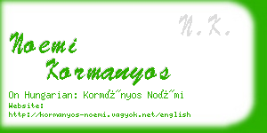 noemi kormanyos business card